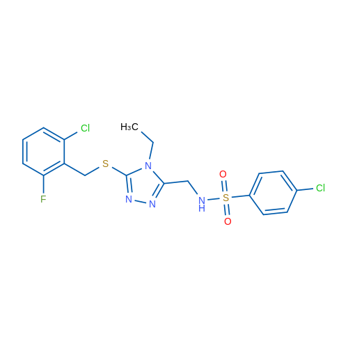4-Chloro-N-[(5-{[(2-chloro-6-fluorophenyl)methyl]sulfanyl}-4-ethyl-4H-1,2,4-triazol-3-yl)methyl]benzene-1-sulfonamide 1g