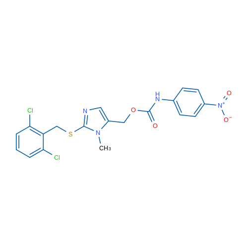 (2-{[(2,6-dichlorophenyl)methyl]sulfanyl}-1-methyl-1H-imidazol-5-yl)methyl N-(4-nitrophenyl)carbamate 1g