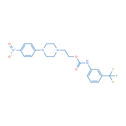 2-[4-(4-Nitrophenyl)piperazin-1-yl]ethyl N-[3-(trifluoromethyl)phenyl]carbamate 1g