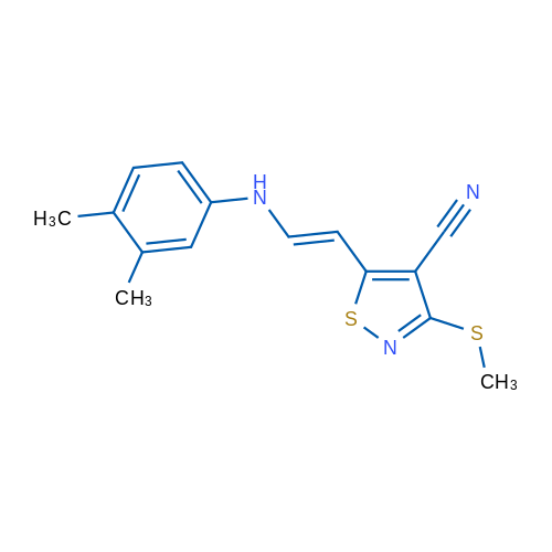 5-[(E)-2-[(3,4-Dimethylphenyl)amino]ethenyl]-3-(methylsulfanyl)-1,2-thiazole-4-carbonitrile 1g