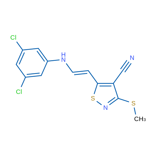 5-[(E)-2-[(3,5-Dichlorophenyl)amino]ethenyl]-3-(methylsulfanyl)-1,2-thiazole-4-carbonitrile 1g