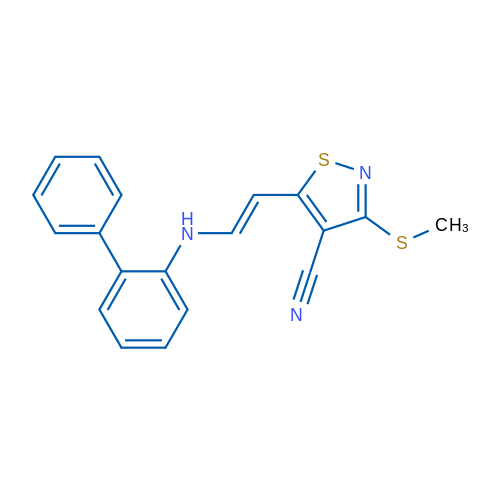 5-[(E)-2-({[1,1'-biphenyl]-2-yl}amino)ethenyl]-3-(methylsulfanyl)-1,2-thiazole-4-carbonitrile 1g
