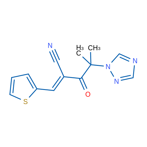 (2E)-4-Methyl-3-oxo-2-[(thiophen-2-yl)methylidene]-4-(1H-1,2,4-triazol-1-yl)pentanenitrile 1g