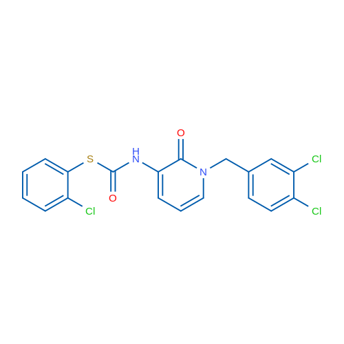 1-[(2-Chlorophenyl)sulfanyl]-N-{1-[(3,4-dichlorophenyl)methyl]-2-oxo-1,2-dihydropyridin-3-yl}formamide 1g
