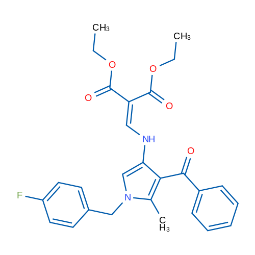 1,3-Diethyl 2-[({4-benzoyl-1-[(4-fluorophenyl)methyl]-5-methyl-1H-pyrrol-3-yl}amino)methylidene]propanedioate 1g