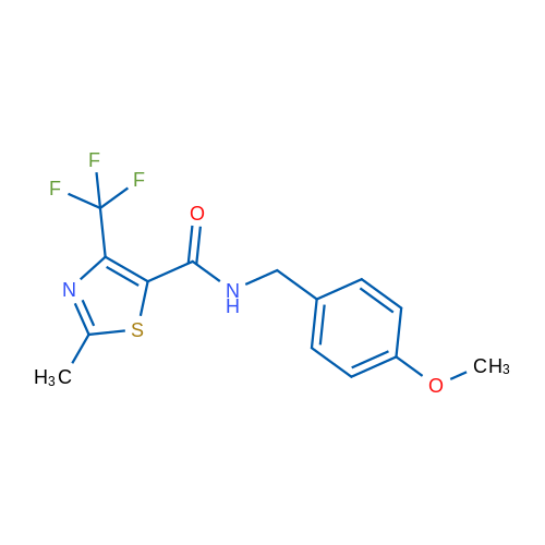 N-[(4-Methoxyphenyl)methyl]-2-methyl-4-(trifluoromethyl)-1,3-thiazole-5-carboxamide 1g