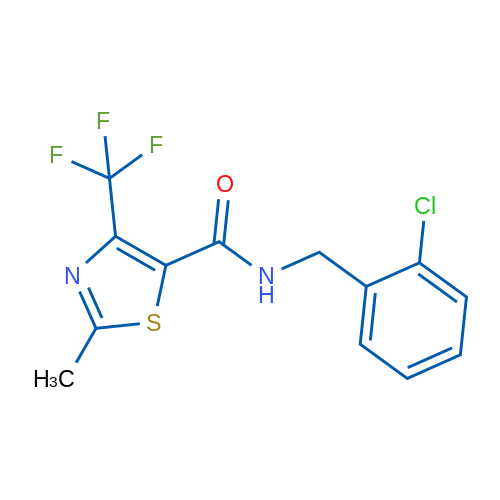 N-[(2-Chlorophenyl)methyl]-2-methyl-4-(trifluoromethyl)-1,3-thiazole-5-carboxamide 1g