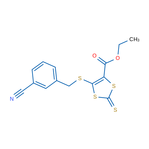 Ethyl 5-{[(3-cyanophenyl)methyl]sulfanyl}-2-sulfanylidene-2H-1,3-dithiole-4-carboxylate 1g