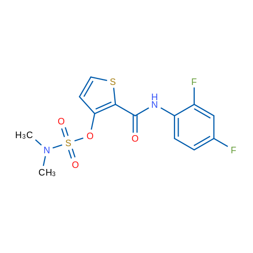 2-[(2,4-Difluorophenyl)carbamoyl]thiophen-3-yl N,N-dimethylsulfamate 1g