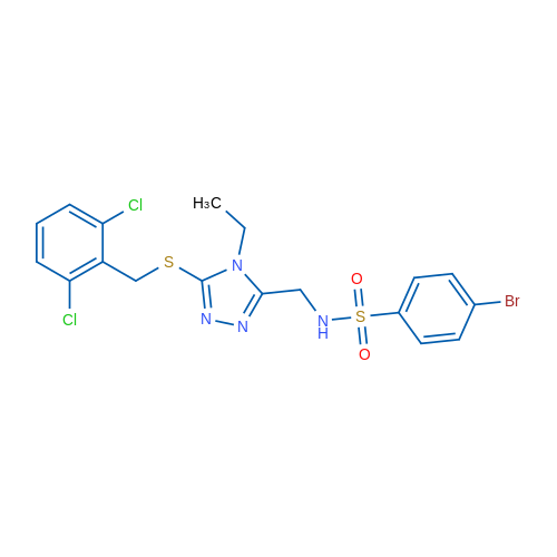 4-Bromo-N-[(5-{[(2,6-dichlorophenyl)methyl]sulfanyl}-4-ethyl-4H-1,2,4-triazol-3-yl)methyl]benzene-1-sulfonamide 1g