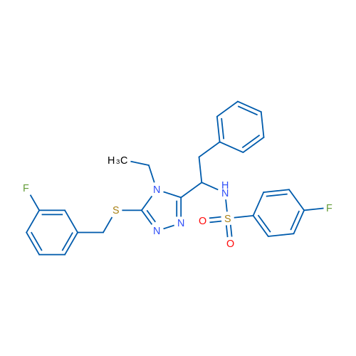 N-[1-(4-Ethyl-5-{[(3-fluorophenyl)methyl]sulfanyl}-4H-1,2,4-triazol-3-yl)-2-phenylethyl]-4-fluorobenzene-1-sulfonamide 1g