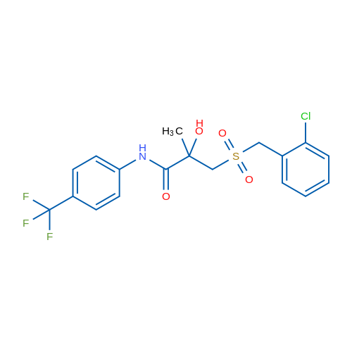 3-[(2-Chlorophenyl)methanesulfonyl]-2-hydroxy-2-methyl-N-[4-(trifluoromethyl)phenyl]propanamide 1g