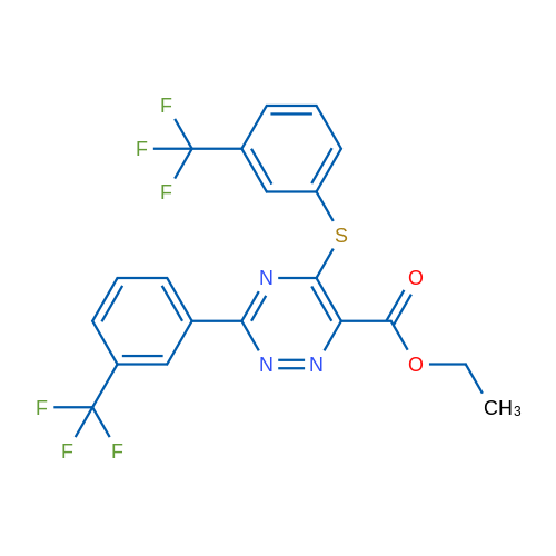 Ethyl 3-[3-(trifluoromethyl)phenyl]-5-{[3-(trifluoromethyl)phenyl]sulfanyl}-1,2,4-triazine-6-carboxylate 1g