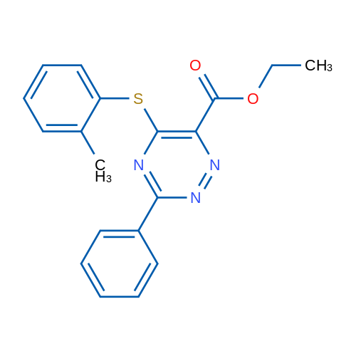 Ethyl 5-[(2-methylphenyl)sulfanyl]-3-phenyl-1,2,4-triazine-6-carboxylate 1g