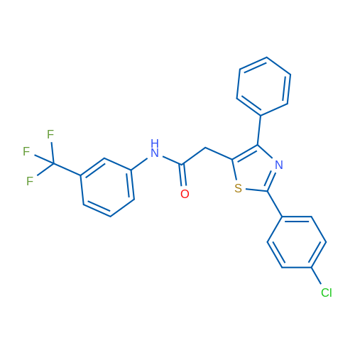 2-[2-(4-Chlorophenyl)-4-phenyl-1,3-thiazol-5-yl]-N-[3-(trifluoromethyl)phenyl]acetamide 1g