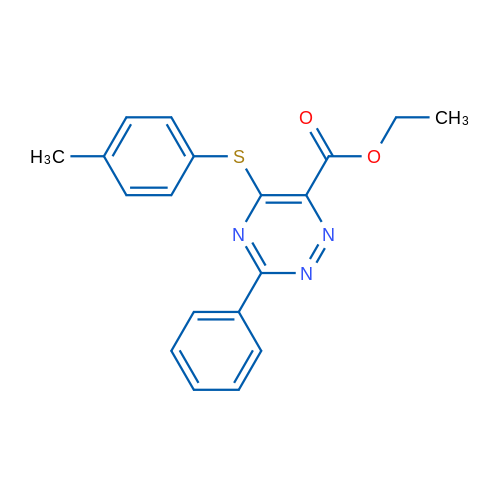 Ethyl 5-[(4-methylphenyl)sulfanyl]-3-phenyl-1,2,4-triazine-6-carboxylate 1g