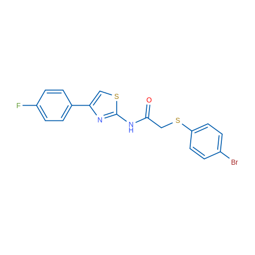 2-[(4-Bromophenyl)sulfanyl]-N-[4-(4-fluorophenyl)-1,3-thiazol-2-yl]acetamide 1g