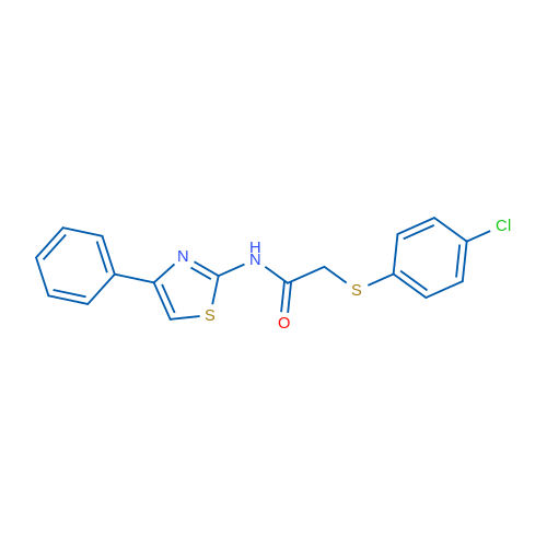 2-[(4-Chlorophenyl)sulfanyl]-N-(4-phenyl-1,3-thiazol-2-yl)acetamide 1g