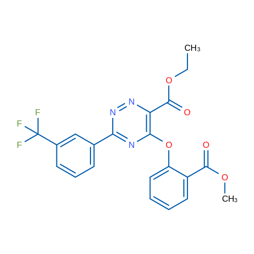 Ethyl 5-[2-(methoxycarbonyl)phenoxy]-3-[3-(trifluoromethyl)phenyl]-1,2,4-triazine-6-carboxylate 1g