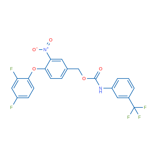 [4-(2,4-Difluorophenoxy)-3-nitrophenyl]methyl N-[3-(trifluoromethyl)phenyl]carbamate 1g