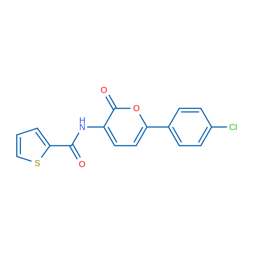 N-[6-(4-Chlorophenyl)-2-oxo-2H-pyran-3-yl]thiophene-2-carboxamide 1g