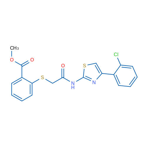 Methyl 2-[({[4-(2-chlorophenyl)-1,3-thiazol-2-yl]carbamoyl}methyl)sulfanyl]benzoate 1g