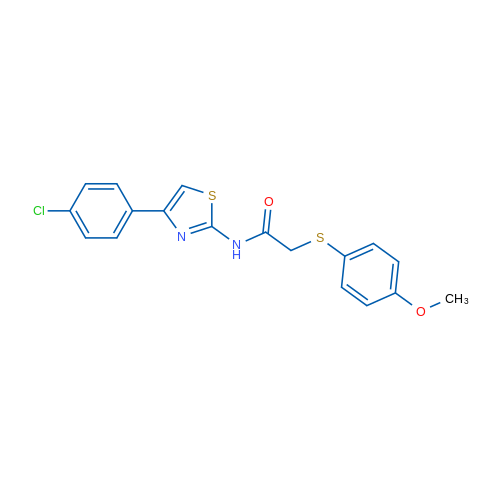 N-[4-(4-Chlorophenyl)-1,3-thiazol-2-yl]-2-[(4-methoxyphenyl)sulfanyl]acetamide 1g