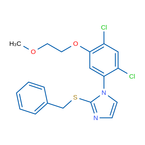 2-(Benzylsulfanyl)-1-[2,4-dichloro-5-(2-methoxyethoxy)phenyl]-1H-imidazole 1g