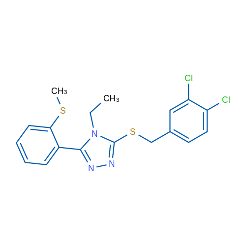 3-{[(3,4-dichlorophenyl)methyl]sulfanyl}-4-ethyl-5-[2-(methylsulfanyl)phenyl]-4H-1,2,4-triazole 1g