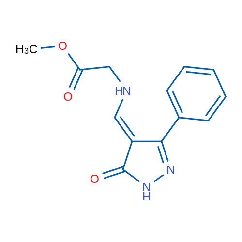 Methyl 2-{[(5-oxo-3-phenyl-4,5-dihydro-1H-pyrazol-4-ylidene)methyl]amino}acetate 1g