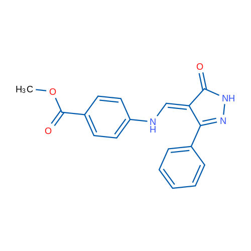 Methyl 4-{[(5-oxo-3-phenyl-4,5-dihydro-1H-pyrazol-4-ylidene)methyl]amino}benzoate 1g