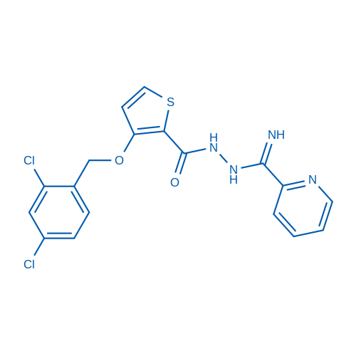 3-[(2,4-Dichlorophenyl)methoxy]-N'-(pyridine-2-carboximidoyl)thiophene-2-carbohydrazide 1g