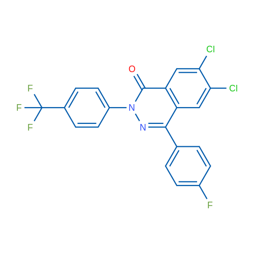 6,7-Dichloro-4-(4-fluorophenyl)-2-[4-(trifluoromethyl)phenyl]-1,2-dihydrophthalazin-1-one 1g