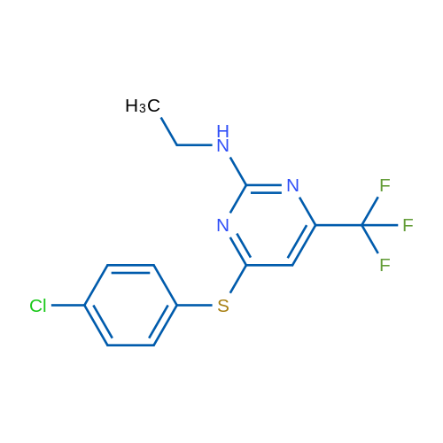 4-[(4-Chlorophenyl)sulfanyl]-N-ethyl-6-(trifluoromethyl)pyrimidin-2-amine 1g