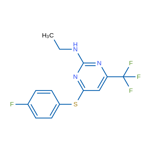N-Ethyl-4-[(4-fluorophenyl)sulfanyl]-6-(trifluoromethyl)pyrimidin-2-amine 1g