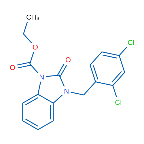 Ethyl 3-[(2,4-dichlorophenyl)methyl]-2-oxo-2,3-dihydro-1H-1,3-benzodiazole-1-carboxylate 1g