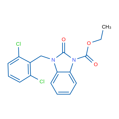 Ethyl 3-[(2,6-dichlorophenyl)methyl]-2-oxo-2,3-dihydro-1H-1,3-benzodiazole-1-carboxylate 1g