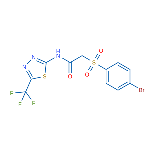 2-(4-Bromobenzenesulfonyl)-N-[5-(trifluoromethyl)-1,3,4-thiadiazol-2-yl]acetamide 1g