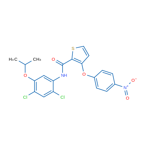 N-[2,4-Dichloro-5-(propan-2-yloxy)phenyl]-3-(4-nitrophenoxy)thiophene-2-carboxamide 1g