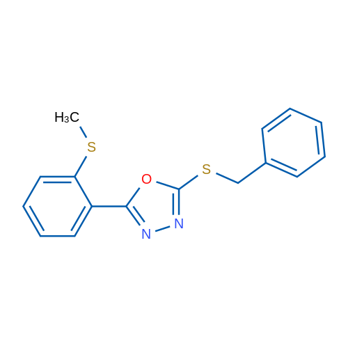 2-(Benzylsulfanyl)-5-[2-(methylsulfanyl)phenyl]-1,3,4-oxadiazole 1g