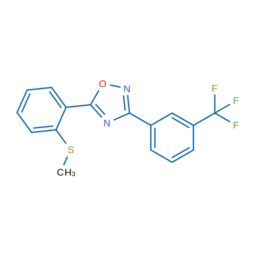 5-[2-(Methylsulfanyl)phenyl]-3-[3-(trifluoromethyl)phenyl]-1,2,4-oxadiazole 1g
