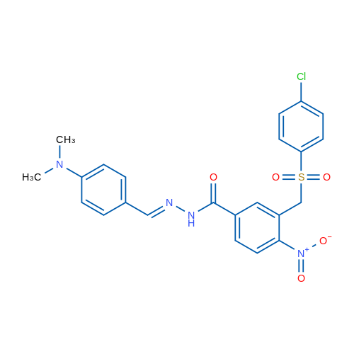 3-[(4-Chlorobenzenesulfonyl)methyl]-N'-[(1E)-[4-(dimethylamino)phenyl]methylidene]-4-nitrobenzohydrazide 1g