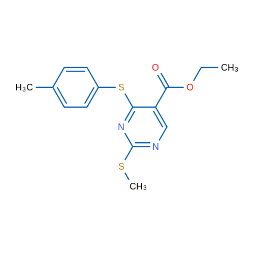 Ethyl 4-[(4-methylphenyl)sulfanyl]-2-(methylsulfanyl)pyrimidine-5-carboxylate 1g
