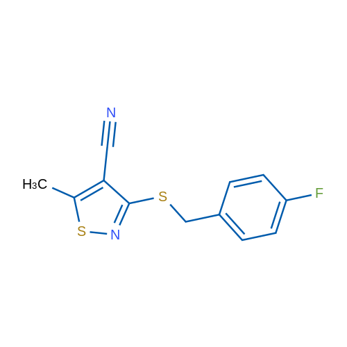 3-{[(4-fluorophenyl)methyl]sulfanyl}-5-methyl-1,2-thiazole-4-carbonitrile 1g