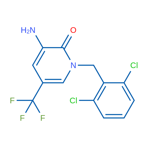 3-Amino-1-[(2,6-dichlorophenyl)methyl]-5-(trifluoromethyl)-1,2-dihydropyridin-2-one 1g