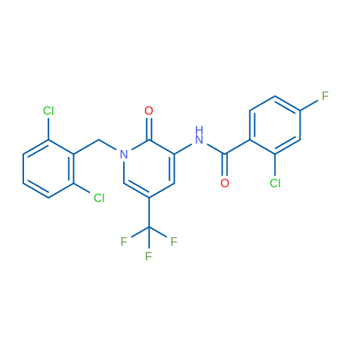 2-Chloro-N-{1-[(2,6-dichlorophenyl)methyl]-2-oxo-5-(trifluoromethyl)-1,2-dihydropyridin-3-yl}-4-fluorobenzamide 1g