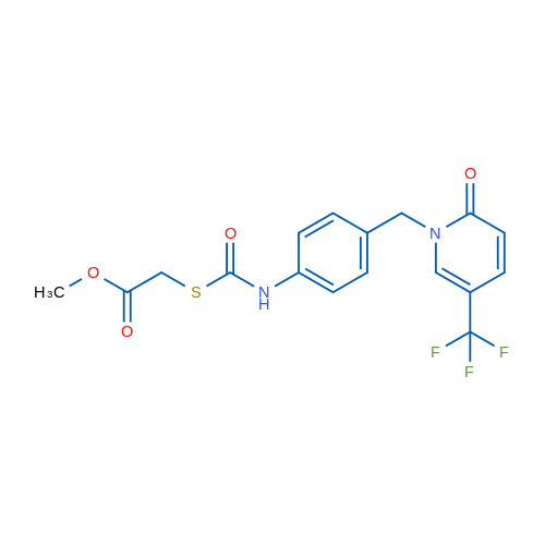 Methyl 2-{[(4-{[2-oxo-5-(trifluoromethyl)-1,2-dihydropyridin-1-yl]methyl}phenyl)carbamoyl]sulfanyl}acetate 1g