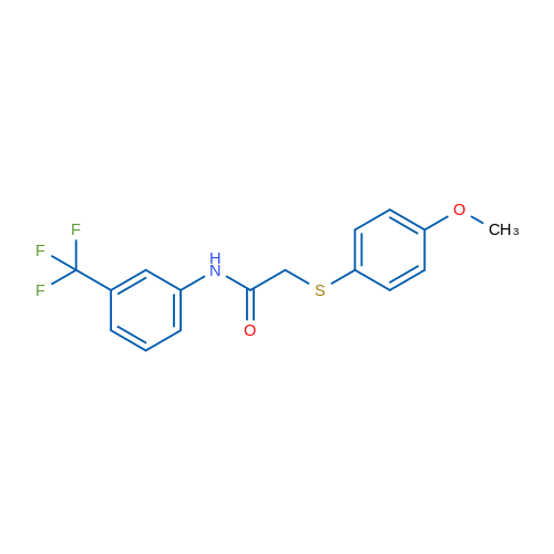 2-[(4-Methoxyphenyl)sulfanyl]-N-[3-(trifluoromethyl)phenyl]acetamide 1g