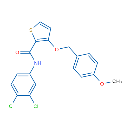 N-(3,4-Dichlorophenyl)-3-[(4-methoxyphenyl)methoxy]thiophene-2-carboxamide 1g