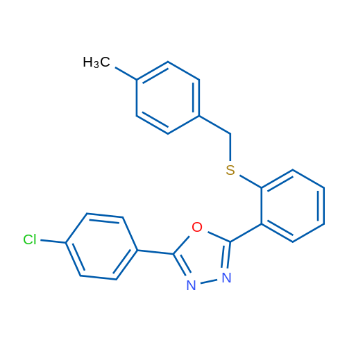 2-(4-Chlorophenyl)-5-(2-{[(4-methylphenyl)methyl]sulfanyl}phenyl)-1,3,4-oxadiazole 1g